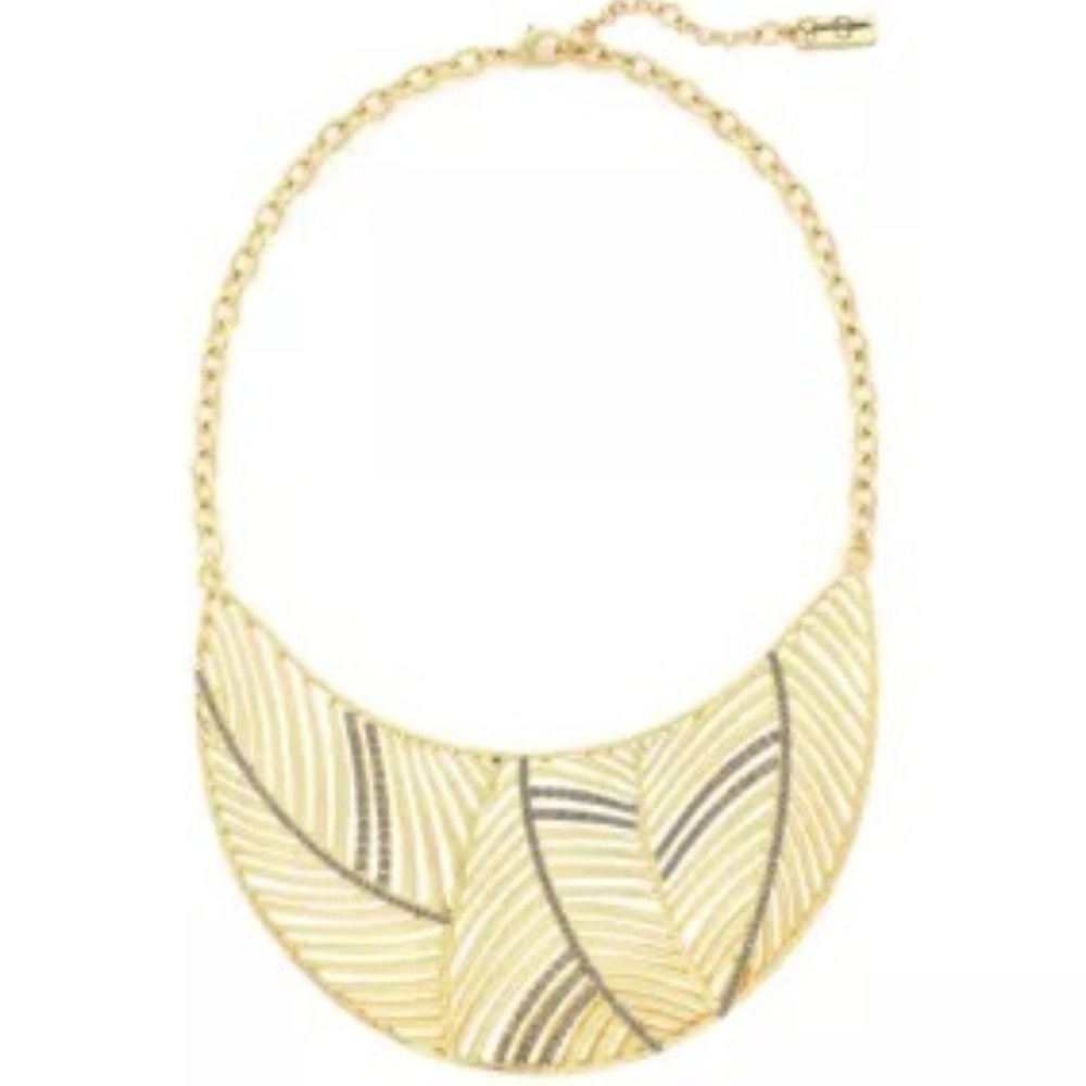 Jessica Simpson Gold Tone Bib Statement Necklace